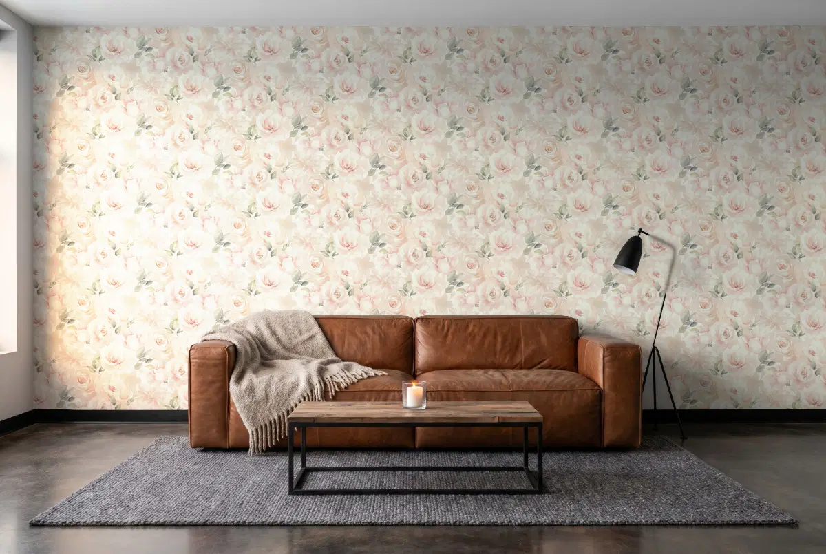 Шпалери Rasch Peonies 582314 в інтер'єрі
