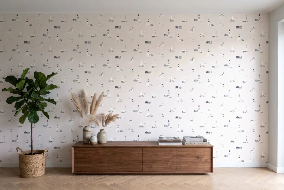 Шпалери Galerie Deauville 2 маяк гол-сер G23312 в інтер'єрі