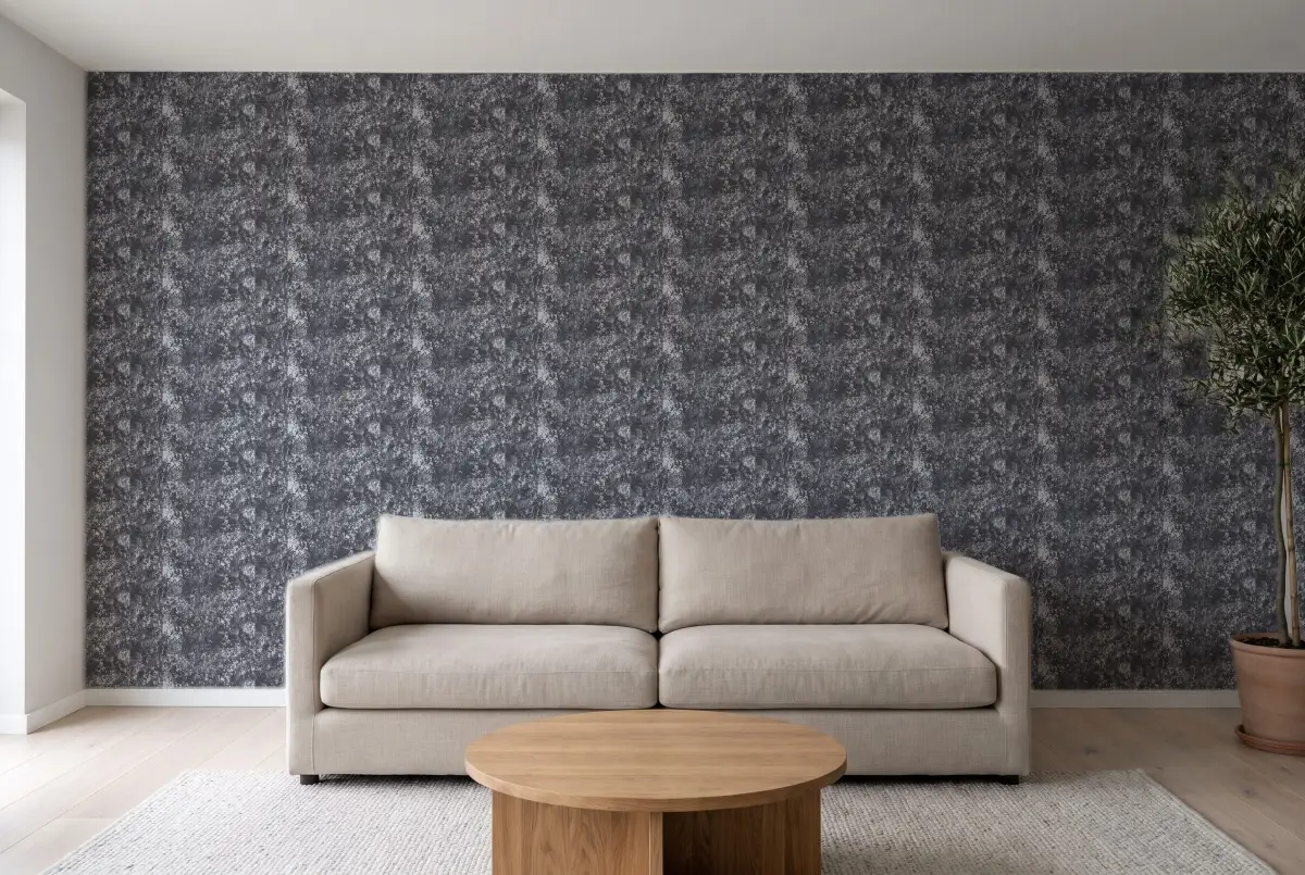 Шпалери Galerie MetallFX крошка чорний (code B) W78223 в інтер'єрі