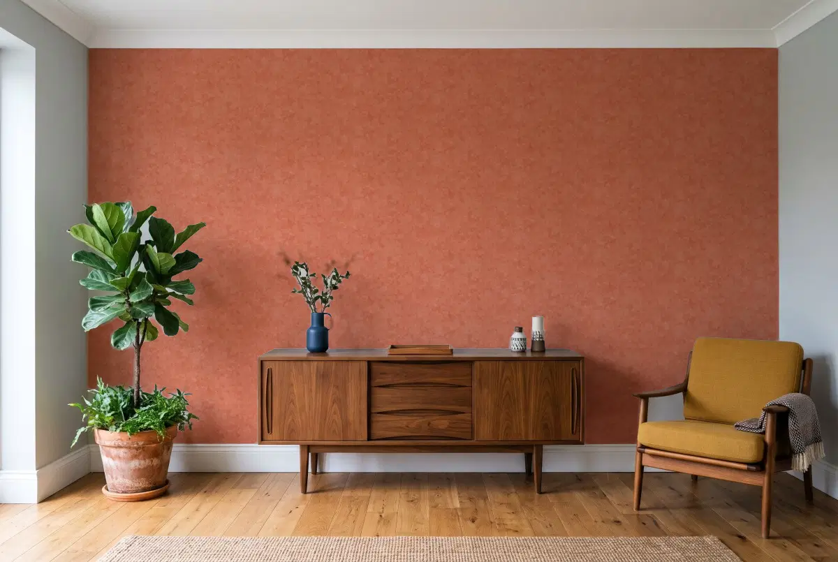 Шпалери Texdecor Beton терракот BET101483000 в інтер'єрі