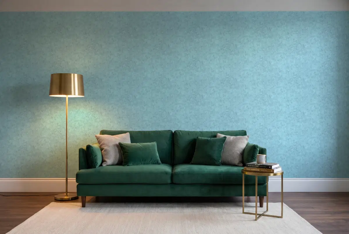 Шпалери Texdecor Beton2 бетон бірюза BTO101486300 в інтер'єрі