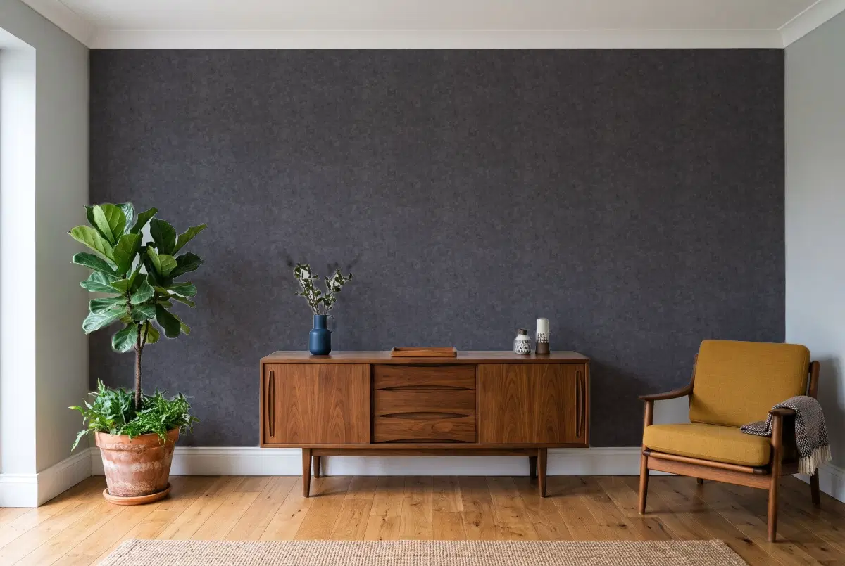 Шпалери Texdecor Beton2 бетон антрацин BTO101489899 в інтер'єрі