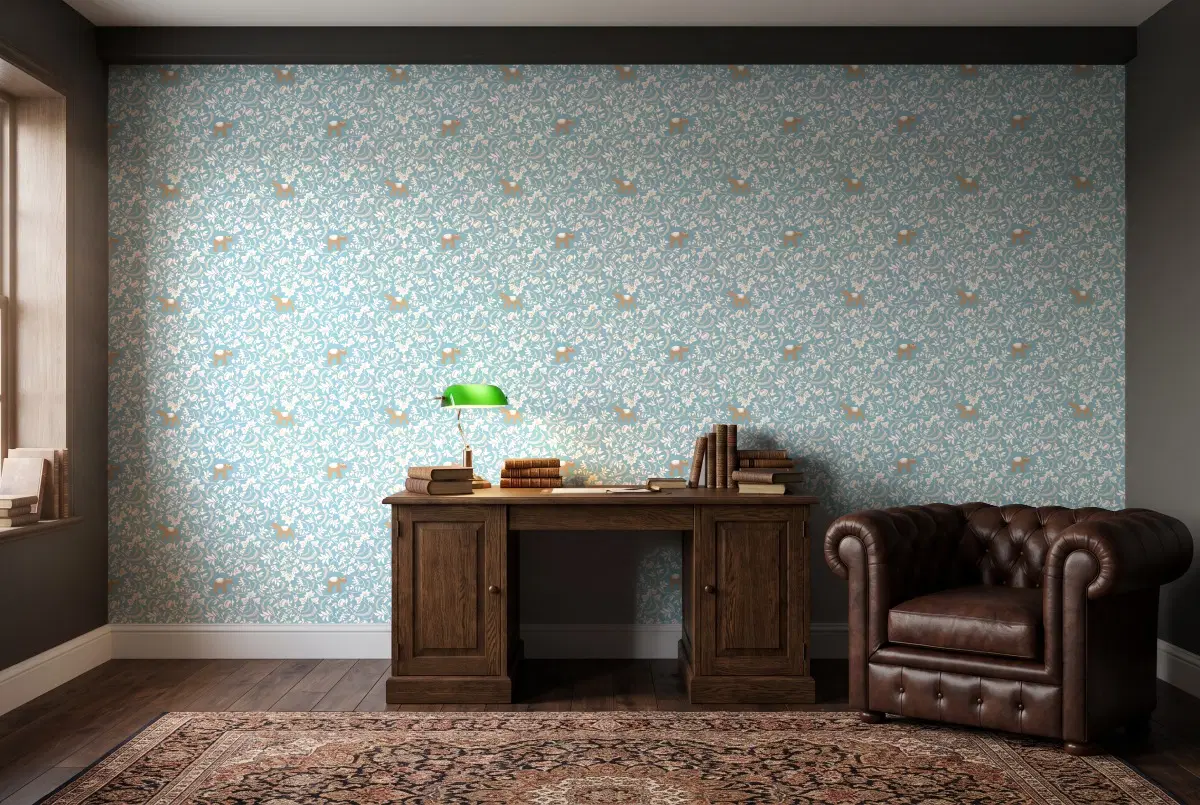 Шпалери Texdecor Mystery слон блакитний MYY101596217 в інтер'єрі