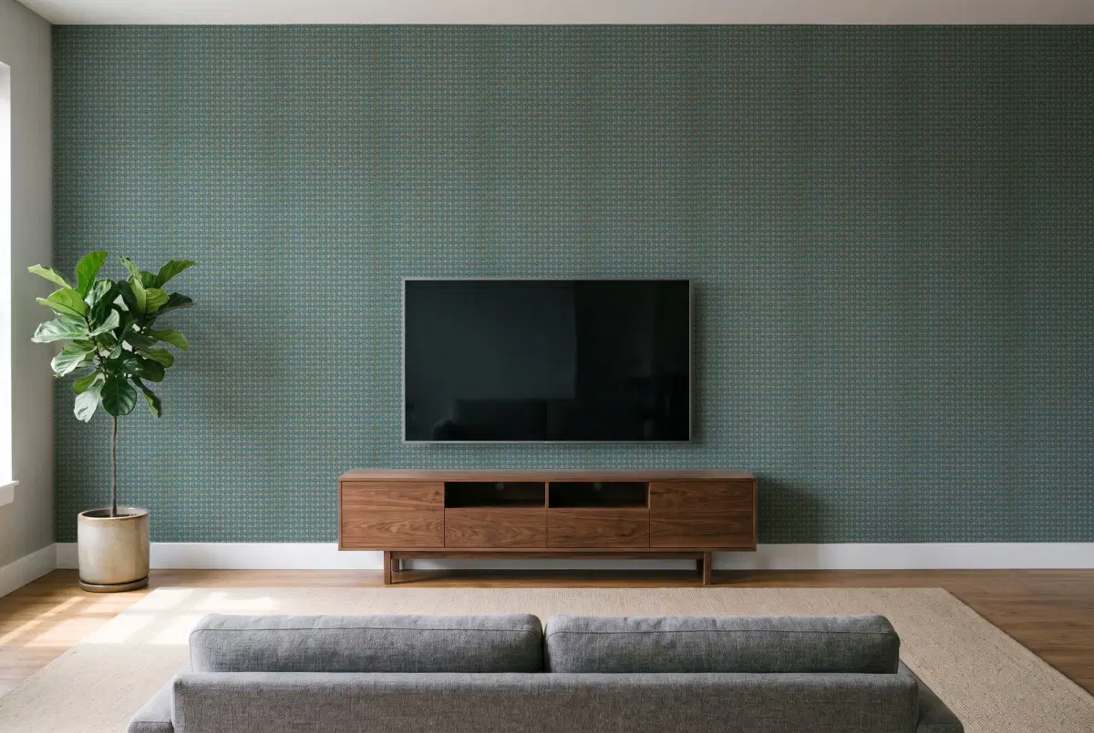 Шпалери Texdecor Mystery мозаика синька MYY101606606 в інтер'єрі