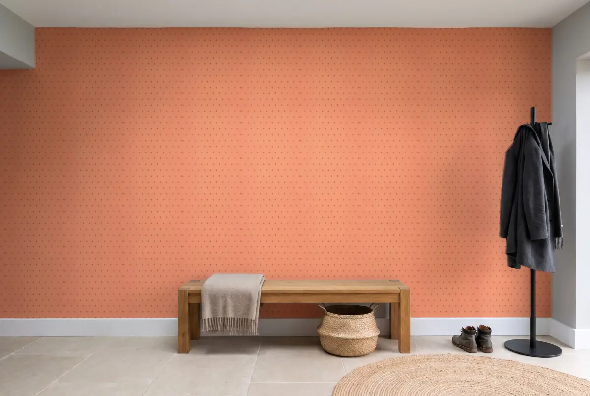 Шпалери Texdecor Mystery ромбики коралловые MYY101624310 в інтер'єрі