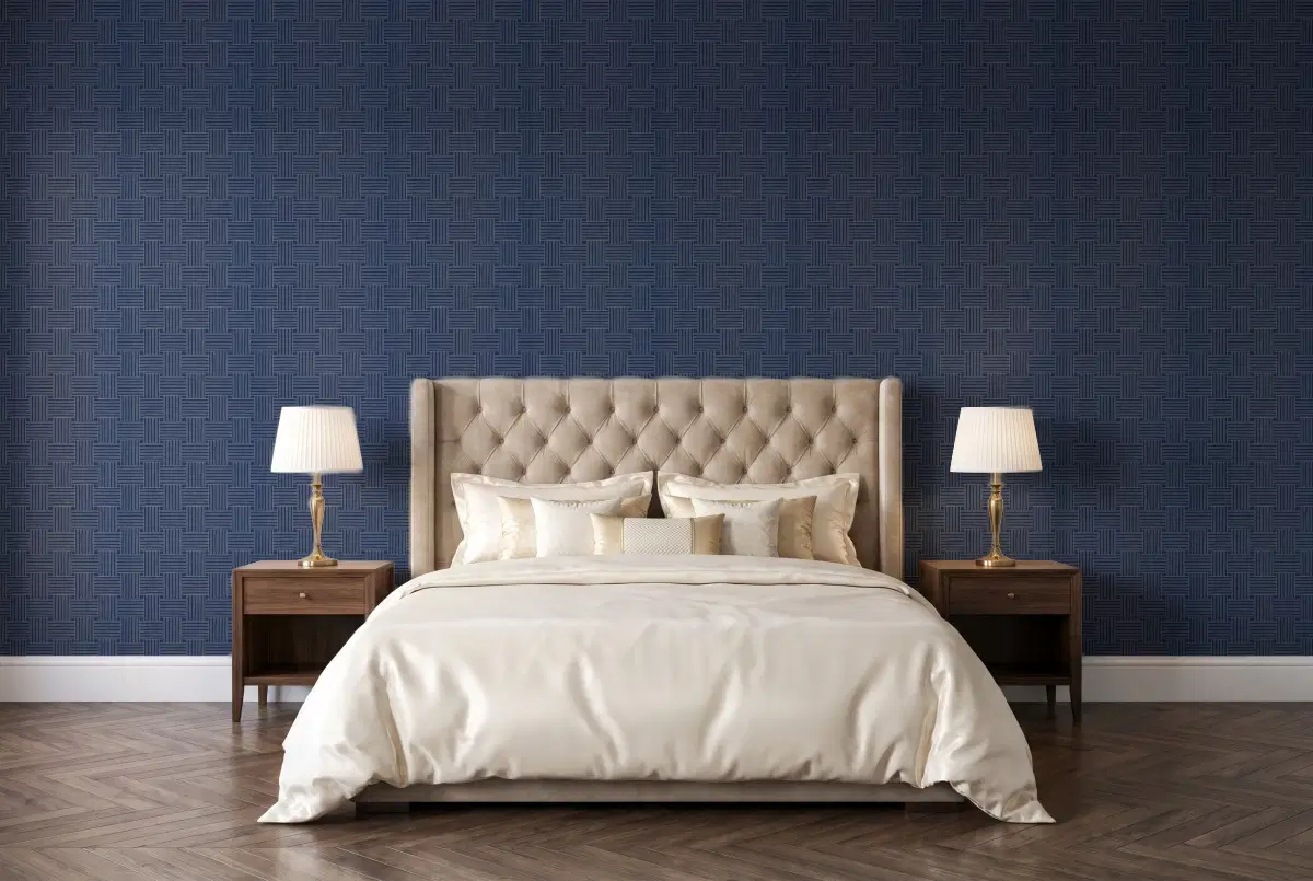 Шпалери Texdecor Mystery графика синій MYY101646328 в інтер'єрі