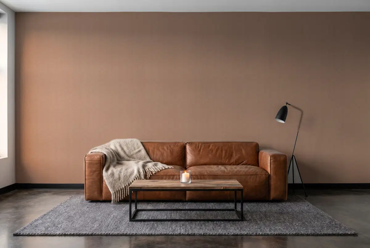 Шпалери Texdecor Natte рогожка коричневий NAE101562206 в інтер'єрі