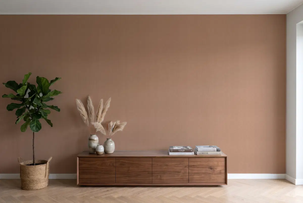 Шпалери Texdecor Natte рогожка коричневий NAE101562206 в інтер'єрі
