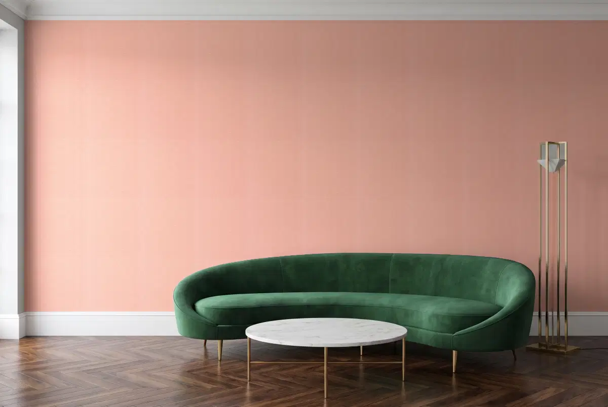 Шпалери Texdecor Natte рогожка оранжево-рожевий NAE101564240 в інтер'єрі
