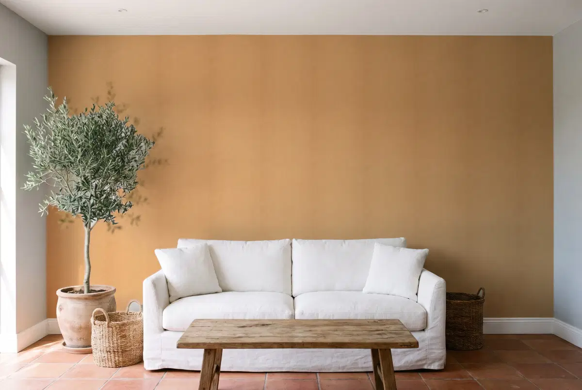 Шпалери Texdecor Natte рогожка рыжая NAE101572490 в інтер'єрі