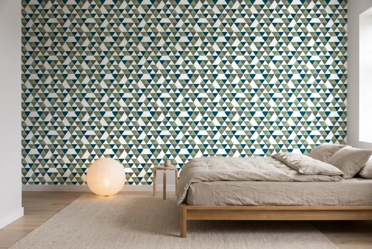 Шпалери Texdecor Our Planet геометрія сине-зелений OUP102007432 в інтер'єрі