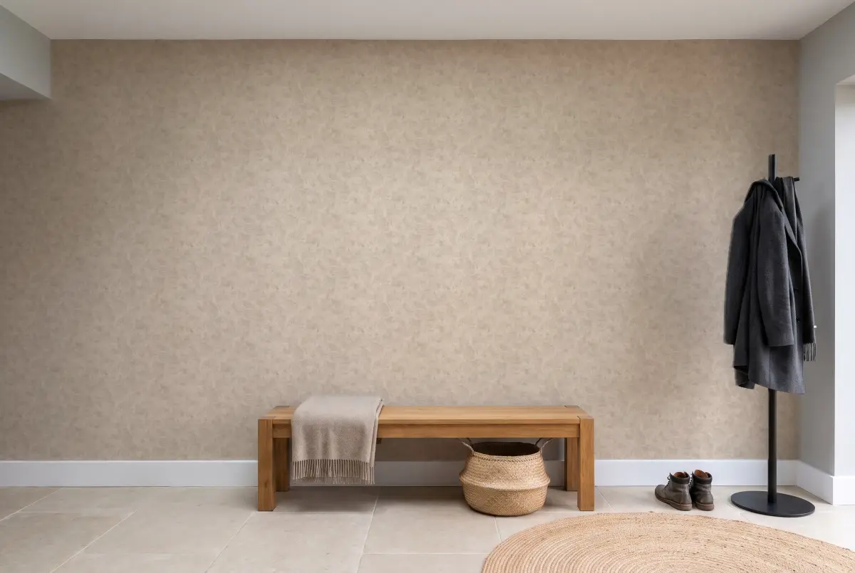 Шпалери Texdecor Patine2 штукатурка сіро-коричнева PAE100221720 в інтер'єрі