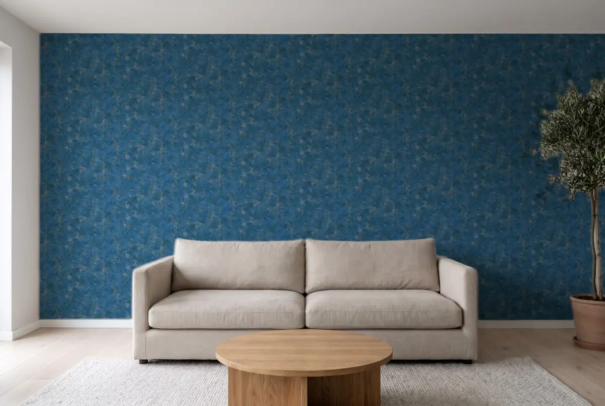 Шпалери Texdecor Patine2 штукатурка синє золото PAE100226520 в інтер'єрі