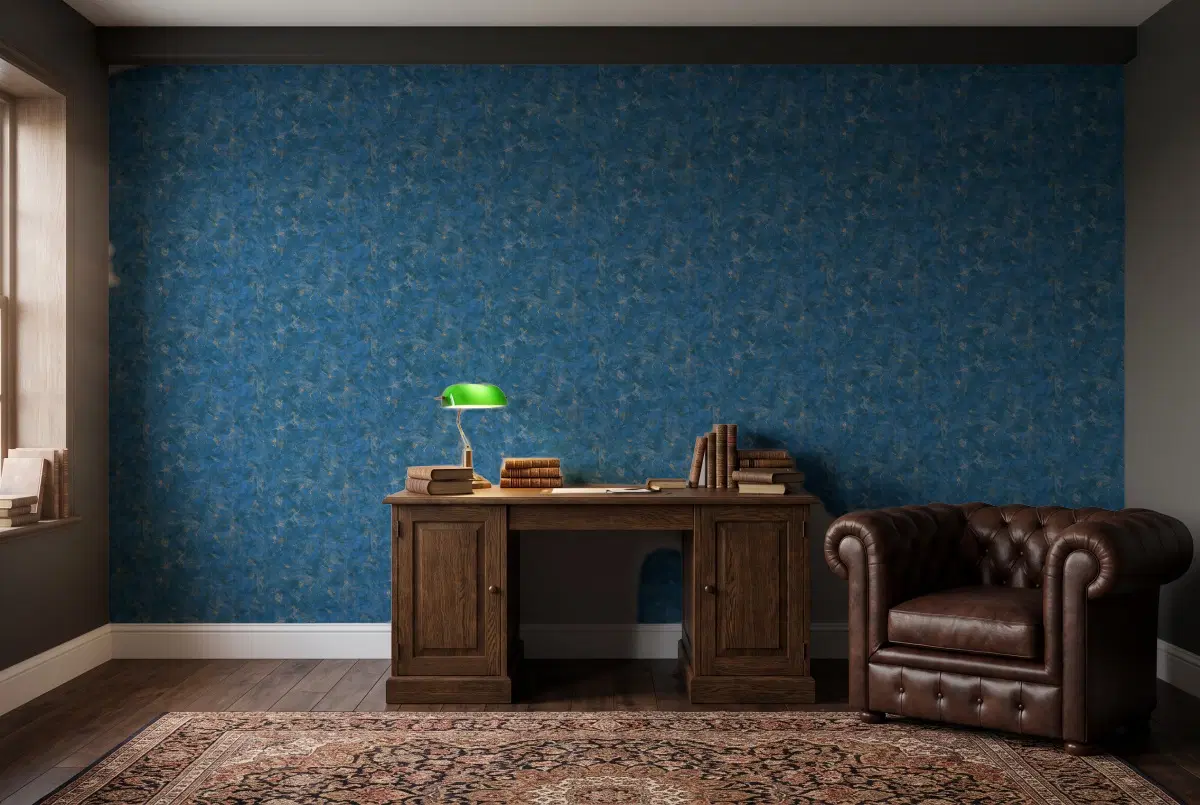 Шпалери Texdecor Patine2 штукатурка синє золото PAE100226520 в інтер'єрі