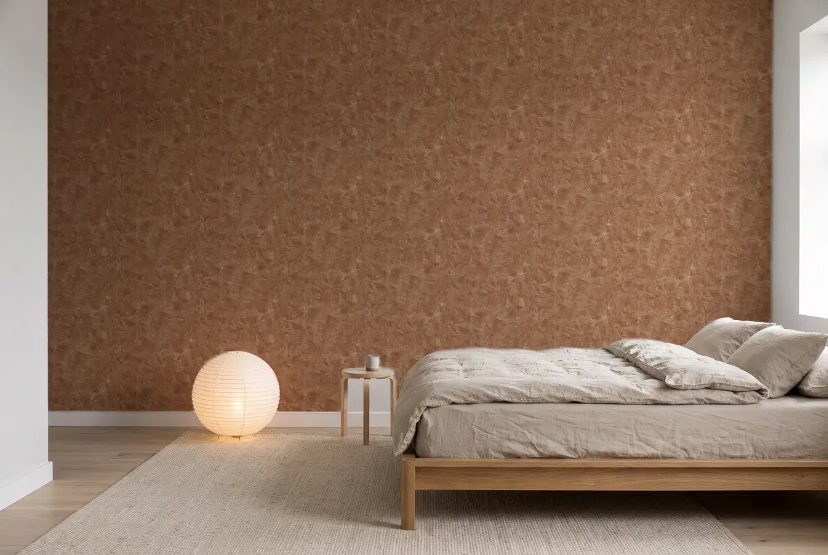 Шпалери Texdecor Patine2 штукатурка золотистий молочний шоколад PAE103682533 в інтер'єрі
