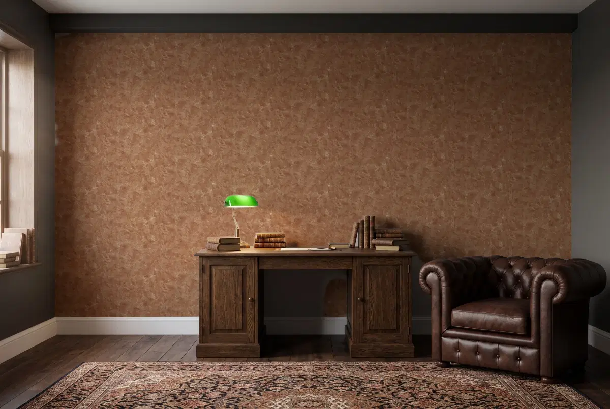 Шпалери Texdecor Patine2 штукатурка золотистий молочний шоколад PAE103682533 в інтер'єрі