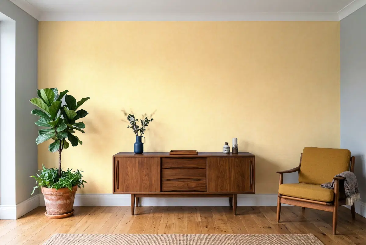 Шпалери Texdecor Patine штукатурка жовтий PAI100222508 в інтер'єрі