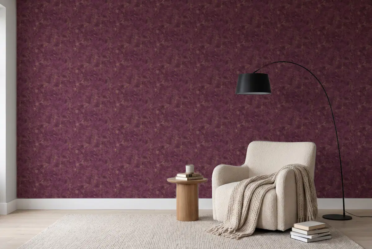Шпалери Texdecor Patine штукатурка свекольная PAI100225320 в інтер'єрі
