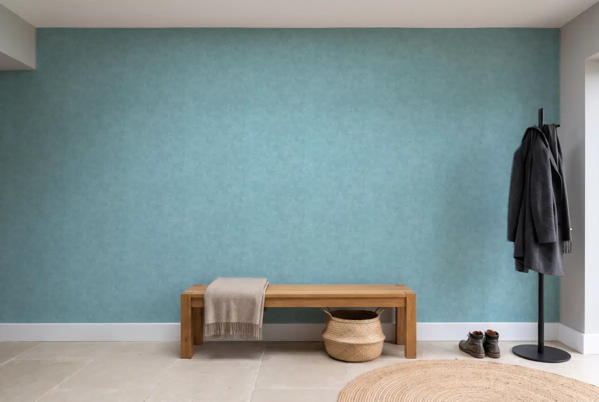 Шпалери Texdecor Patine штукатурка аквамарин PAI100226230 в інтер'єрі