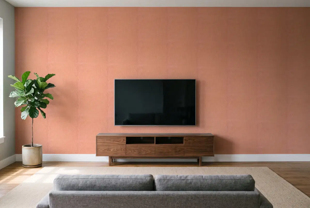 Шпалери Texdecor PtB рогожка коралловая PTB100604209 в інтер'єрі