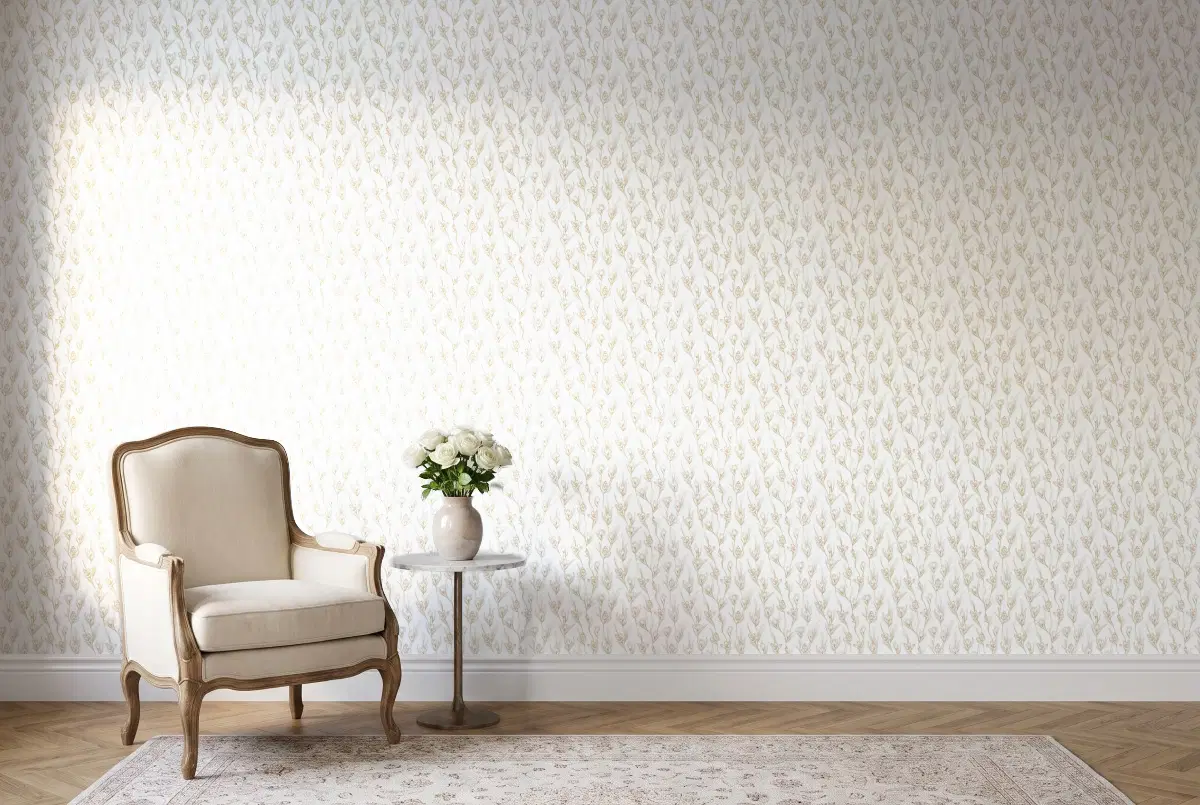 Шпалери Texdecor PtB крокус білий PTB101781029 в інтер'єрі