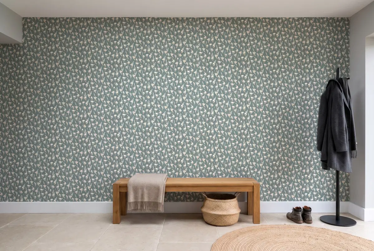 Шпалери Texdecor PtB крокус блакитний PTB101787126 в інтер'єрі