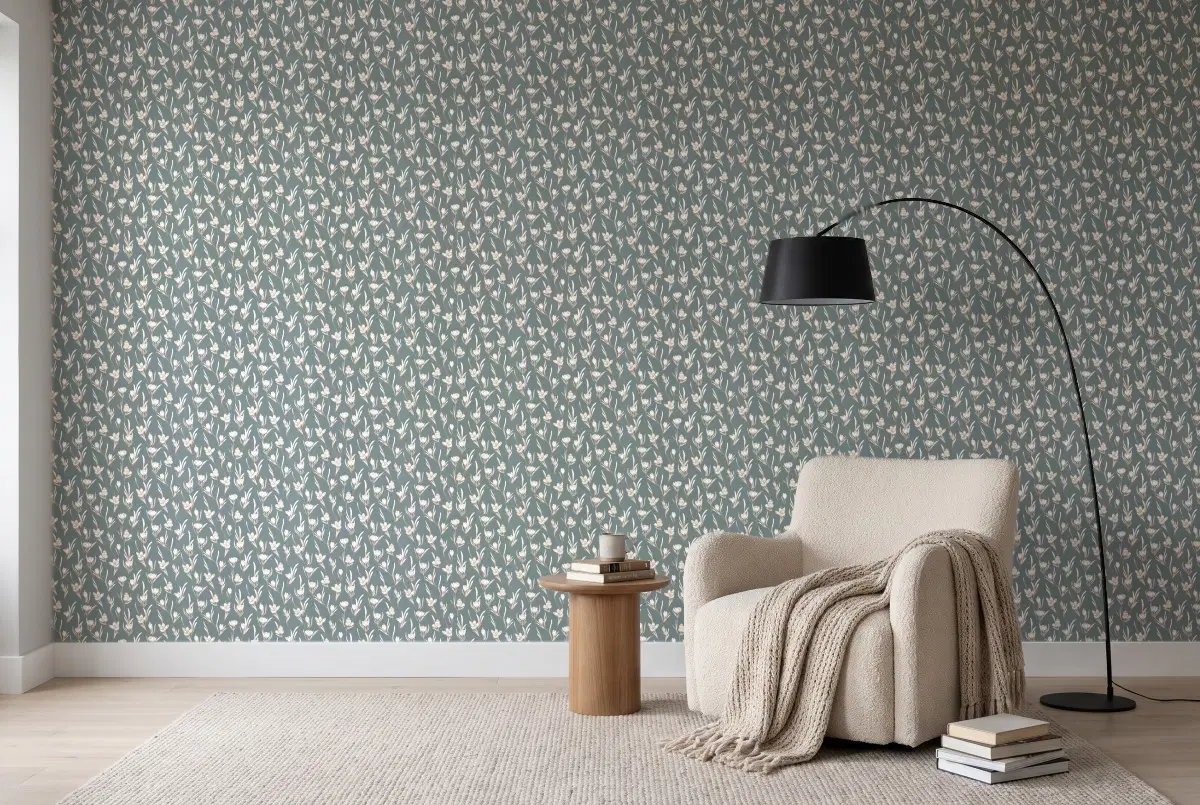 Шпалери Texdecor PtB крокус блакитний PTB101787126 в інтер'єрі
