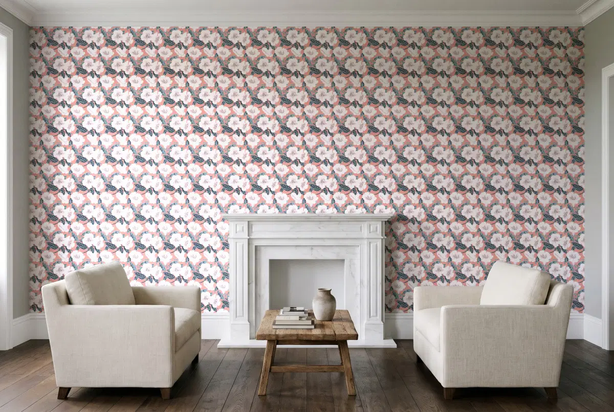 Шпалери Texdecor PtB вьнок коралловый PTB101794060 в інтер'єрі