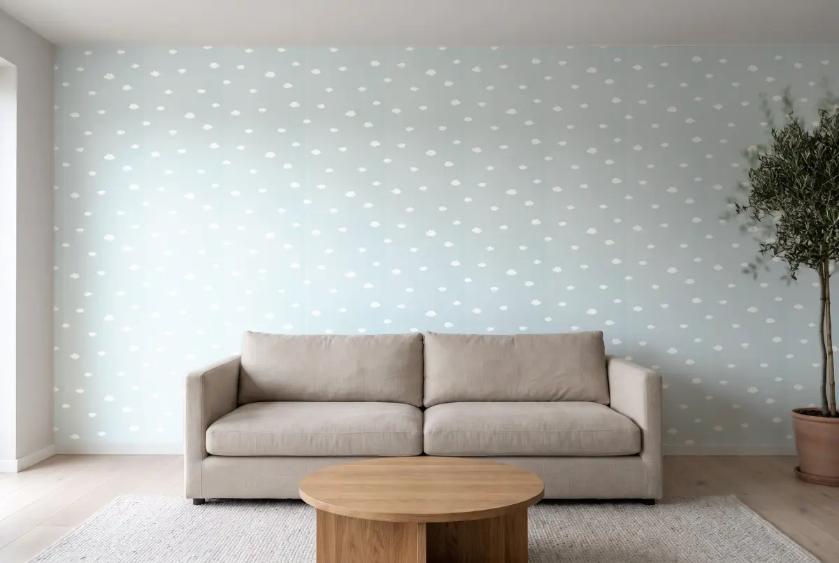 Шпалери Texdecor Rose & Nino облака блакитний RONI29756430 в інтер'єрі
