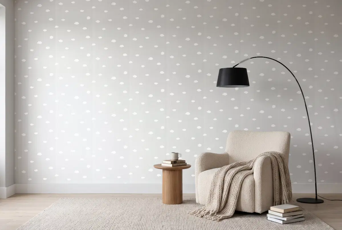 Шпалери Texdecor Rose & Nino облака сірий RONI29759332 в інтер'єрі
