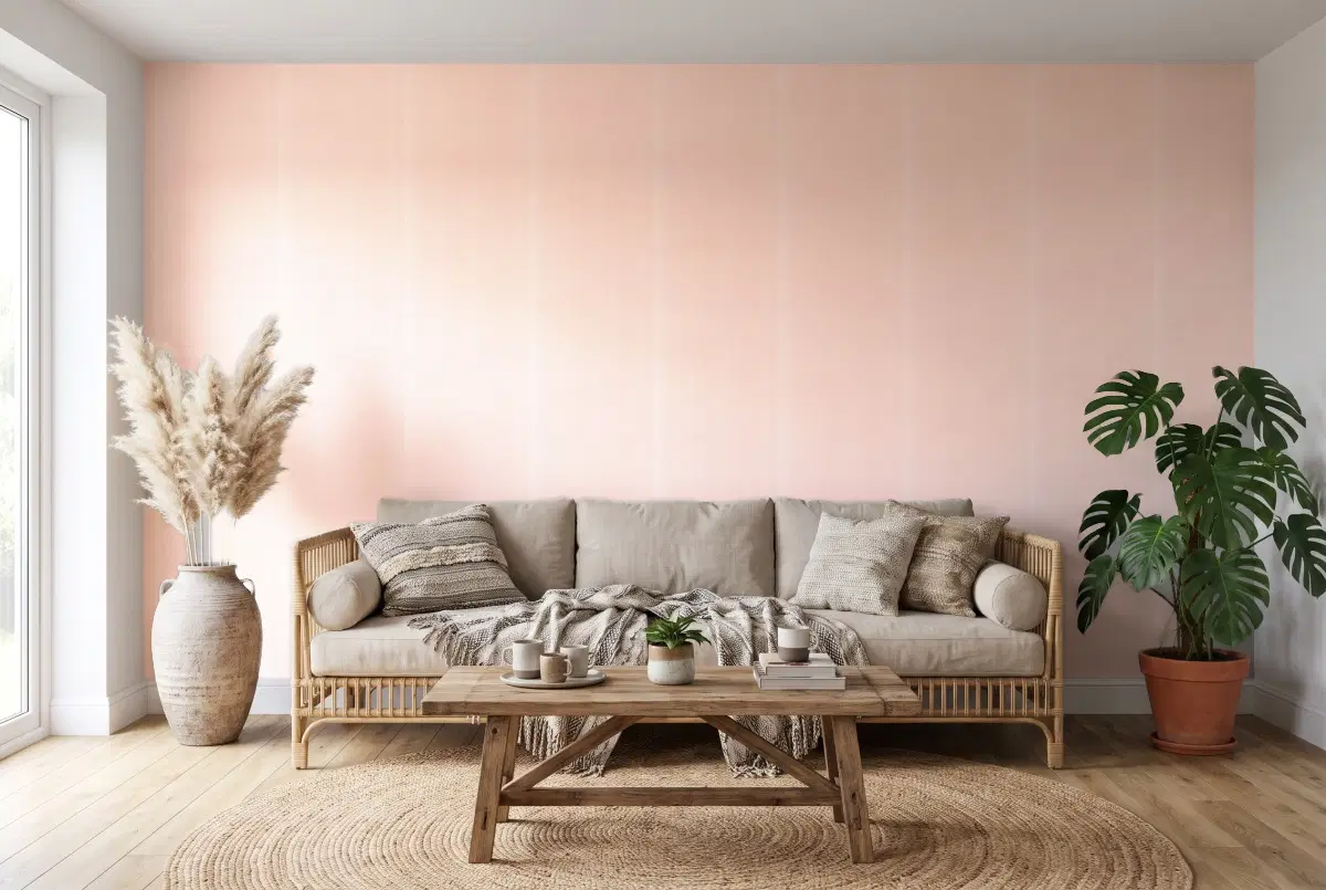 Шпалери Texdecor Rose & Nino горошок бежево-рожевий RONI29794286 в інтер'єрі
