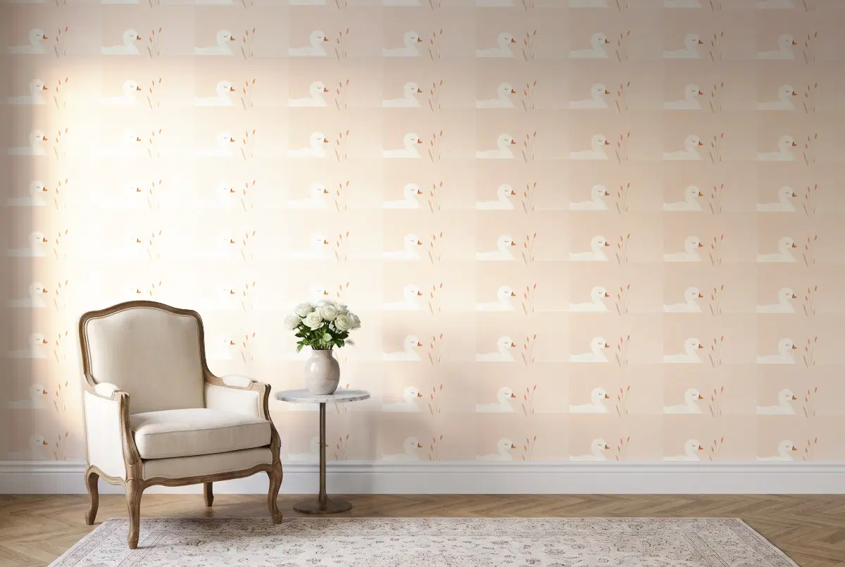 Шпалери Texdecor Rose & Nino кант уточки крем RONI85514118 в інтер'єрі