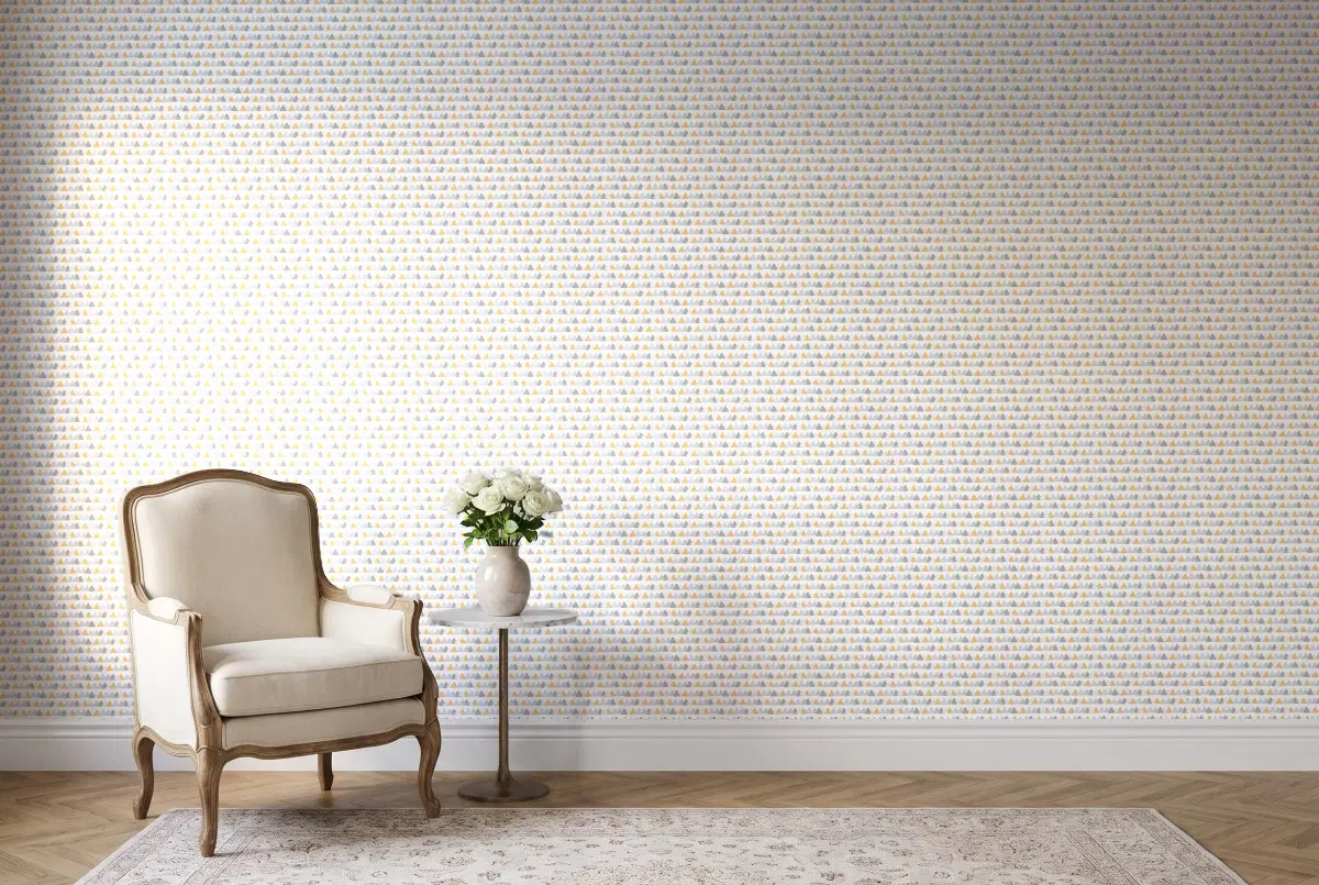 Шпалери Texdecor Rose & Nino треугольники серо-блакитний RONI85552290 в інтер'єрі
