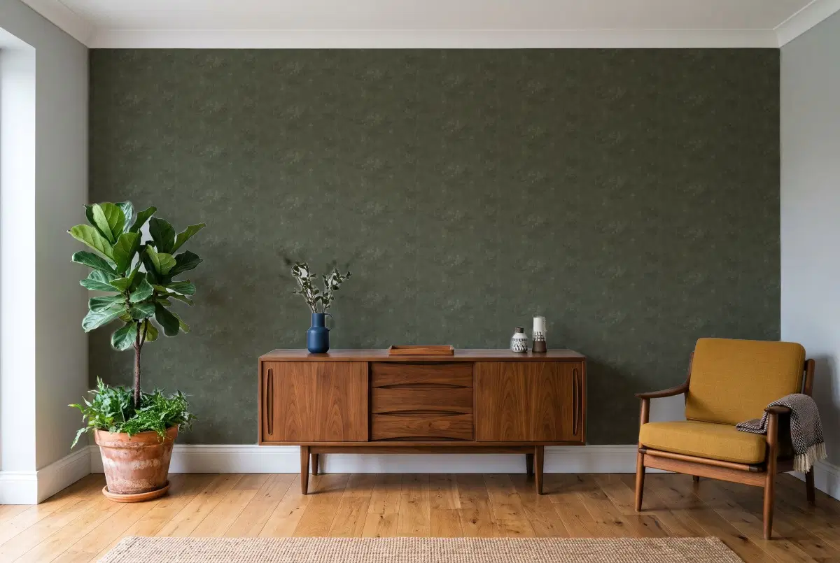 Шпалери Texdecor Stone болотный STNE80837544 в інтер'єрі