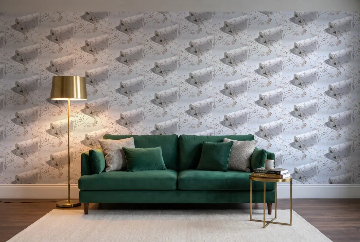 Шпалери Marburg GeoVibes+VelvetFlora 88933 в інтер'єрі