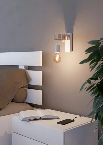 Eglo Бра/1 10W E27 LED чорний/дерево "Тауншенд"