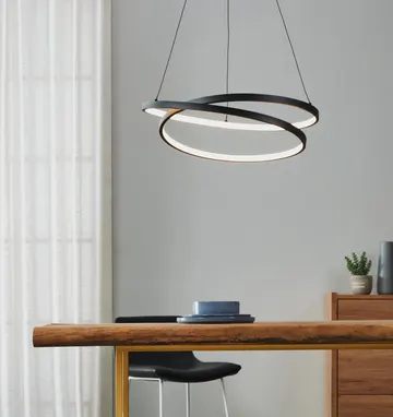 EGLO Світильник підвіс/1 37W LED чорний/білий "Рутел"