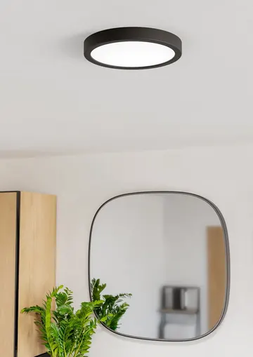 EGLO Світильник стельовий/1 11,5W LED Ø210 чорний "Фуева 6"