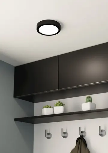 Eglo Світильник стельовий/1 10,5W LED чорний 4000К 160мм "Фуева 5"