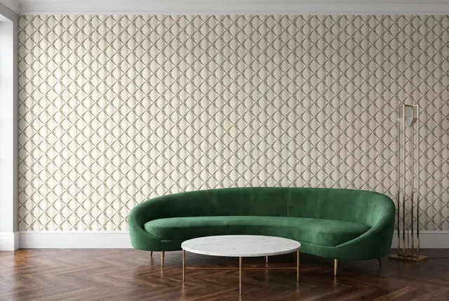 A.S. Création My Home 3D серо-бежевий 38691-2 в інтер'єрі