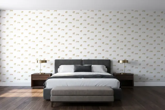 Texdecor Our Planet тигры бело-золотые OUP101962105 в інтер'єрі