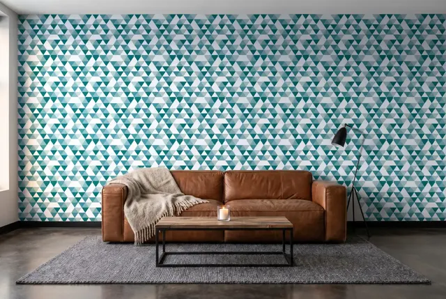 Texdecor Our Planet геометрія бело-синій OUP102006011 в інтер'єрі