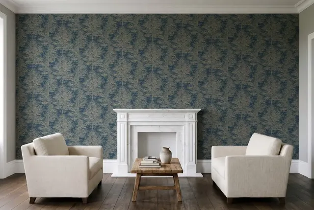 Texdecor PtB деревья синій PTB101806127 в інтер'єрі
