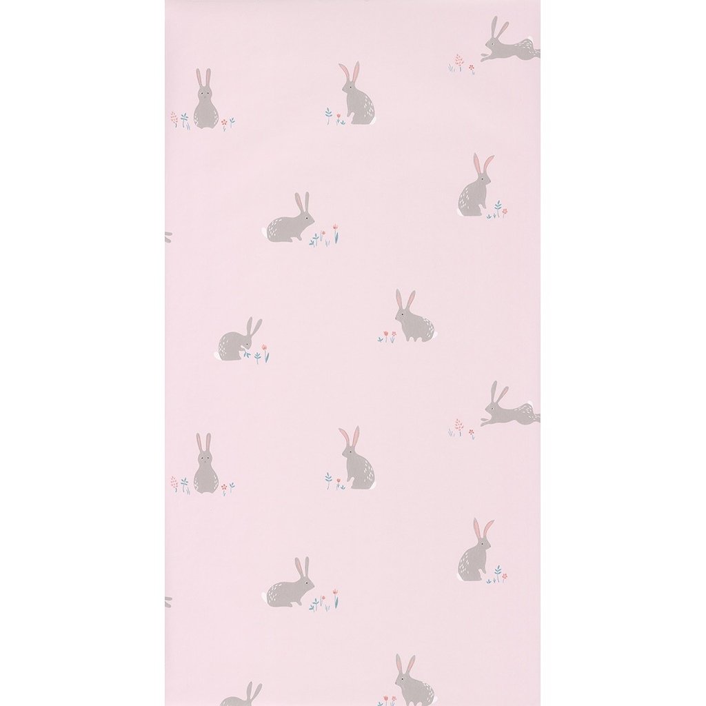Шпалери Texdecor Happy dreams зайчик сер-рожевий HPDM82744111