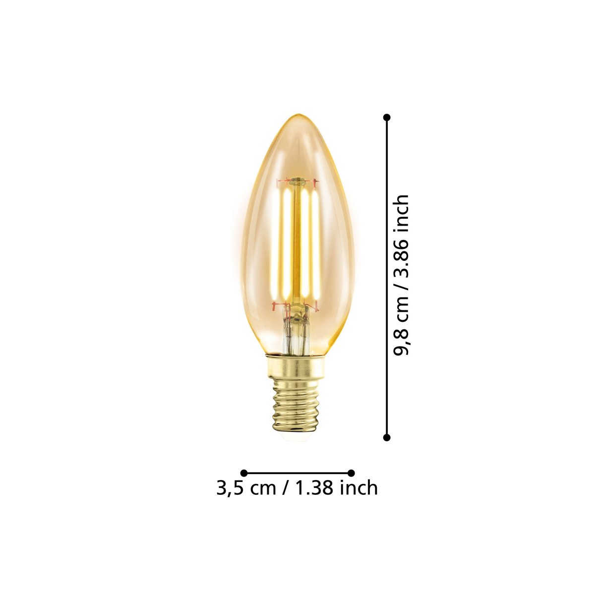 Eglo Лампа напівпровідникова 4W E14 свічка LED 1700K 1шт - аналог 11698