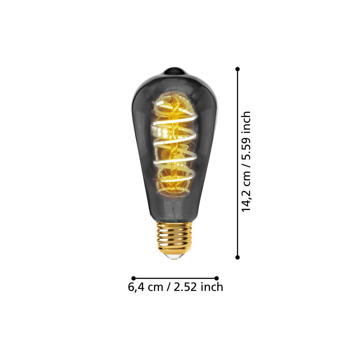 Eglo Лампа напівпровідникова LED 4W E27 ST64 2000К димчаста 1шт