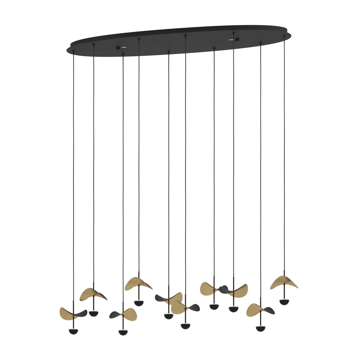 EGLO Світильник підвіс/10 2,3W LED 1120x330мм чорний/золотий "Драцера"