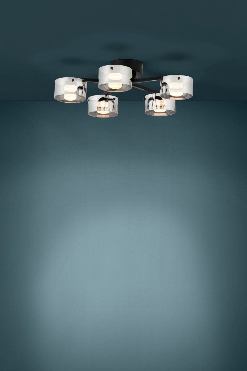 Eglo Світильник стельовий/5 7,2W LED чорний/прозор. "Копіллос"