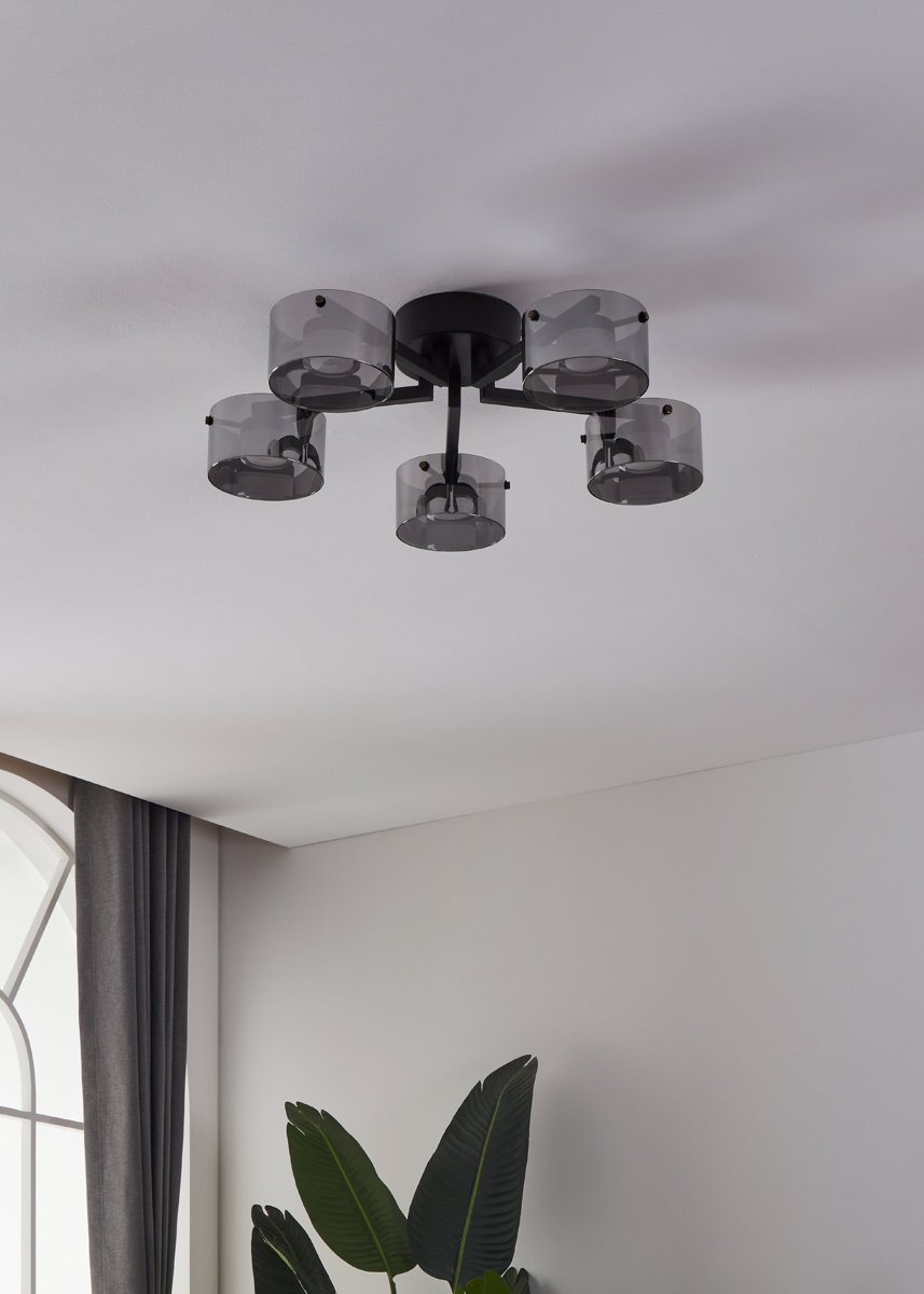 Eglo Світильник стельовий/5 7,2W LED чорний/прозор. "Копіллос"
