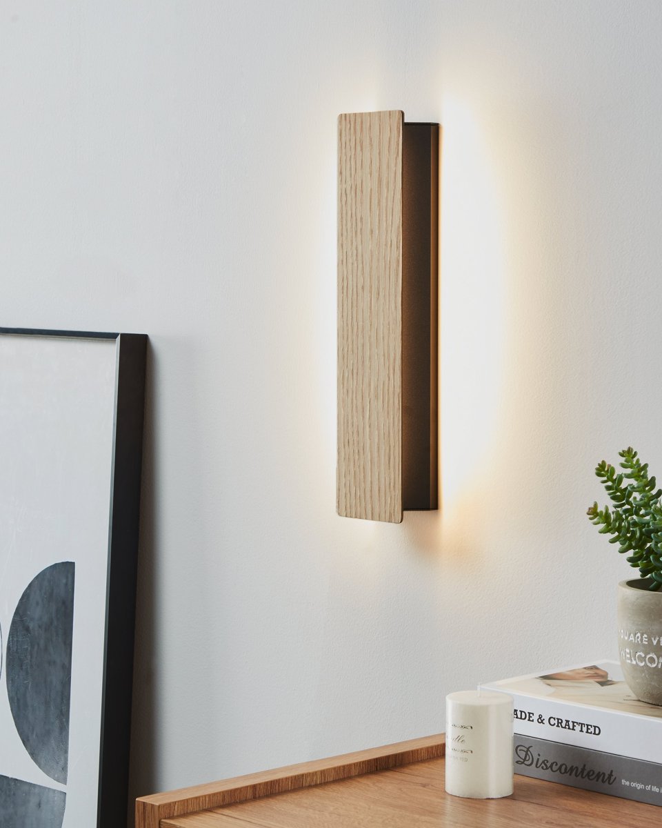 EGLO Бра/1 12W LED дерево/чорний "Зубіальде"